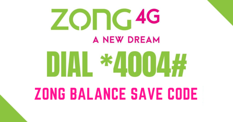 Zong Balance Save Code In 2024 | Dial *4004#