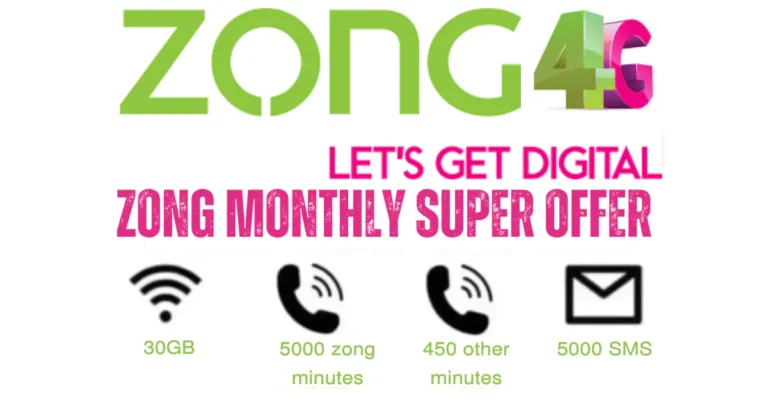 Zong Monthly Super Offer – 30GB Package Details (Updated)