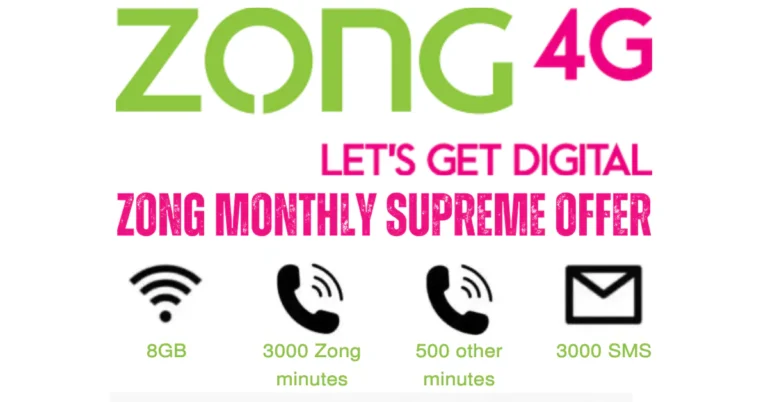 Zong Monthly Supreme offer – 20GB Package